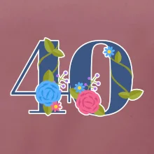 Kvetinové číslo kreslené - 40