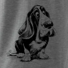 Čiernobiela karikatúra baset