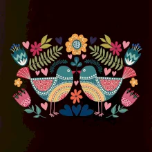 Folklór - dva farebné vtáčiky Folklór - dva farebné vtáčiky