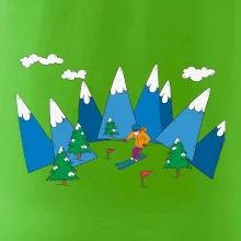 Lyžiar a farebné hory