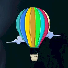 Teplovzdušný balón v oblakoch