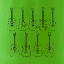 Typy gitár čiernej kresby