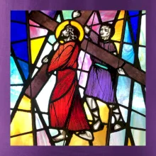 Vitráž - Ježiš a kríž