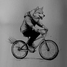 Vlk na bicykli
