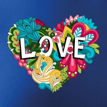 Love nápis květovaný