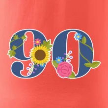 Kvetinové číslo kreslené - 90