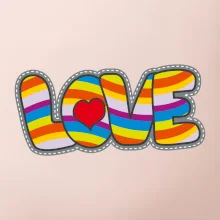 Love nápis dúhový