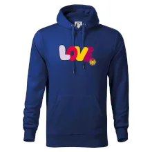 Love nápis s kvetinou