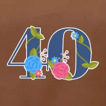 Kvetinové číslo kreslené - 40