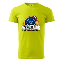 Zápasnická žíněnka se zlatou medailí eat sleep wrestling  repeat