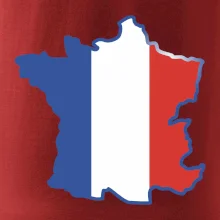 Francúzska vlajka mapa obrys