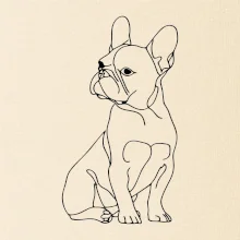 Francúzsky buldoček čierna kresba