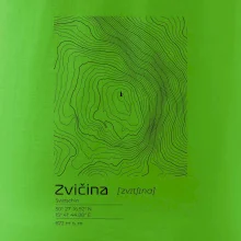 Zvičina - vrstevnice v obdĺžniku