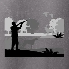 Lovec a stavač v lese