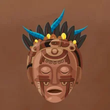 Mayová maska hnedá