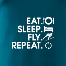 Eat sleep fly repeat - skoky na lyžiach