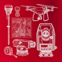 Geodet teodolit dron