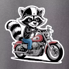 Mýval na motorke kreslený