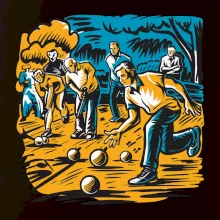 Petanque hra - modro oranžová