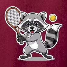 Mýval hrá tenis kreslený