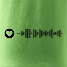 Zamilovaný Spotify kód na prsníku