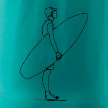 Surfer stojaci jedným ťahom