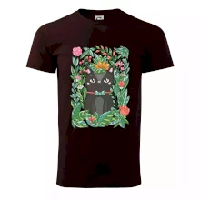 Mačka s kvetmi maľované