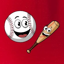 Parové tričko - baseballová raketa a loptička