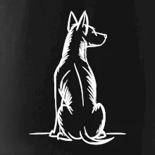 Pes kreslený zozadu