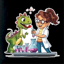Chemik a dinosaurus - dievča