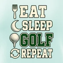 Eat sleep golf repeat typografie