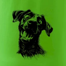 Čiernobiela karikatúra Labrador tmavý