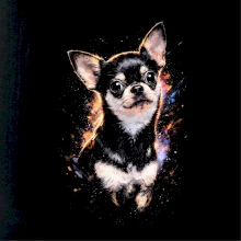 Obrázok polotón Čivava bielo čierna