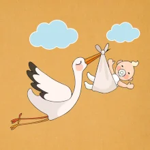 Bocian čakáme bábätko - neutrálne