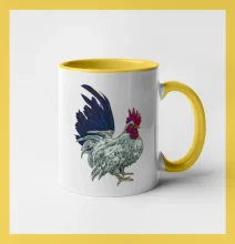 Kohút kreslený biely