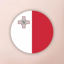Vlajka Malta guľatá na prsník