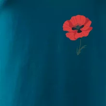 Vlčí mak kreslený na prsníku