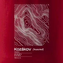 Kozákov - vrstevnice v obdĺžniku