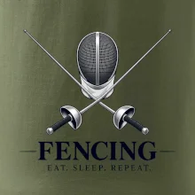 Šermířská maska se zkříženými kordy eat sleep repeat