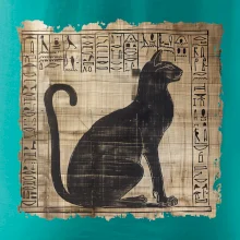 Egyptské hieroglyfy mačka