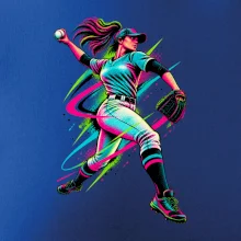 Baseballová nadhazovačka neonový pop art