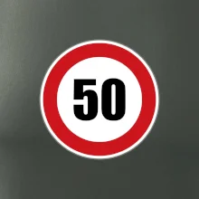 Dopravná značka - obmedzenie rýchlosti 50 Dopravná značka - obmedzenie rýchlosti 50