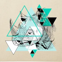 Biely nosorožec (Pecka design)