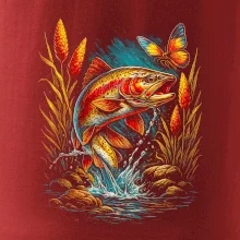 Obrázok pstruh a motýľ