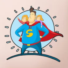 Ocko superman - dievča a dievča Ocko superman - dievča a dievča