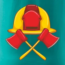 Hasičská helma a sekera Hasičská helma a sekera