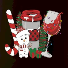 Vianoce, víno a snehuliak