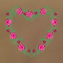 Červené tulipánové srdiečko (Pecka design)