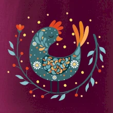 Folklór - sliepky s margarétkami