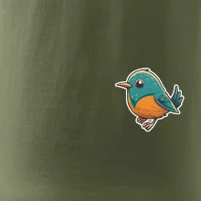 Vtáčik kreslený na prsníku